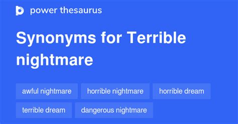 Nightmarish thesaurus - Synonyms for HORRIFIC: gruesome, shocking, horrible, terrible, nightmare, horrifying, frightening, terrifying; Antonyms of HORRIFIC: pleasant, delightful, attractive ...
